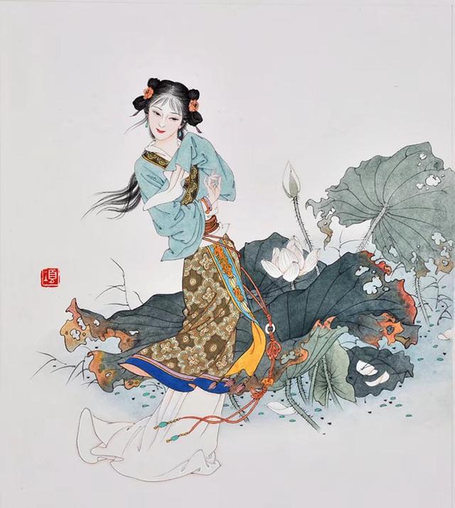 项维仁精美工笔仕女画欣赏