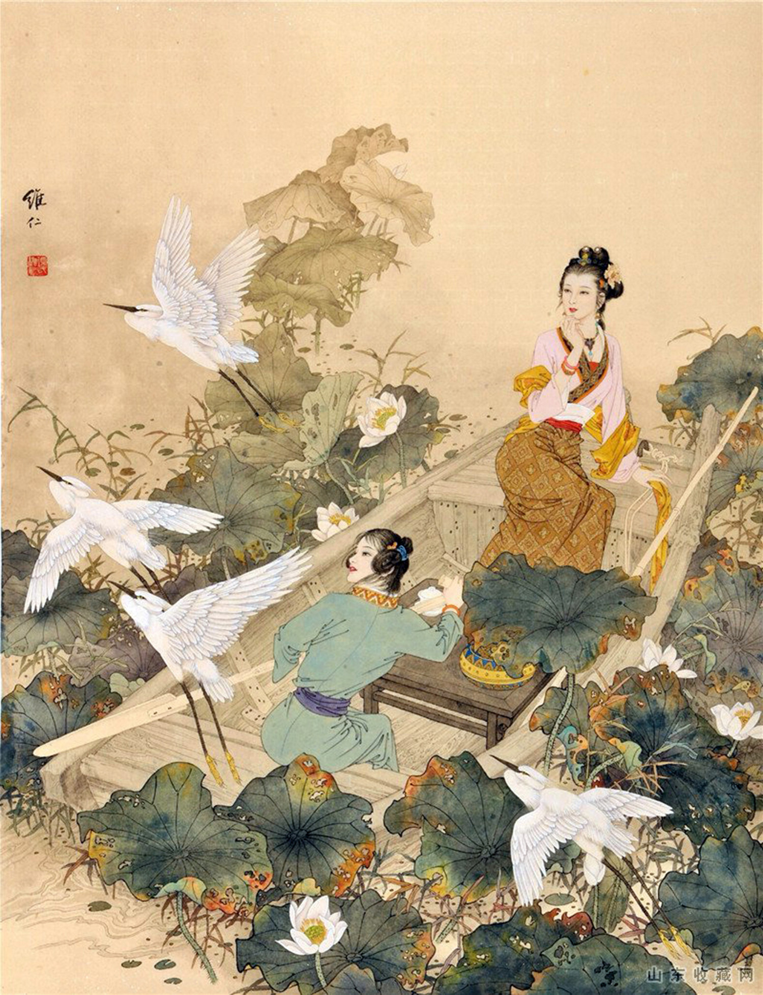 项维仁精美工笔仕女画欣赏